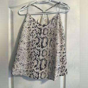 J Crew snake print scalloped racerback tank size 10